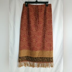 Signature Red and Gold Maxi Skirt